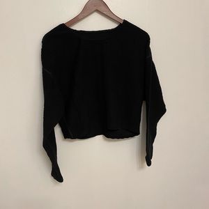 Oversized Cropped Long Sleeve Tee